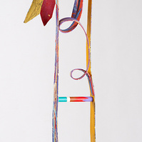 Do Lord Remember Me III- Abstract Ladder With Abstract Ties On The Top. The Ladder and Ties Are Multicolored.