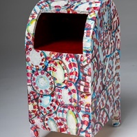 Peppermint- Mailbox with Painted Red and White Peppermints