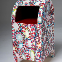 Peppermint- Mailbox with Painted Red and White Peppermints