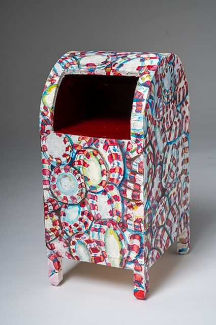 Peppermint- Mailbox with Painted Red and White Peppermints
