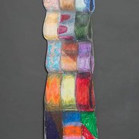 Beyond and Near-Multicolored Art Piece That Resembles A Blanket 