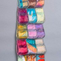 Beyond and Near II-Multicolored Art Piece That Resembles A Blanket 