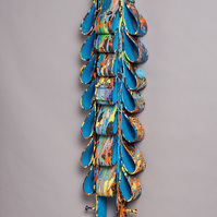 For Tamia- Sky Blue Totem in the Shape of Ties with Multicolor Splatter.