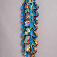 For Tamia- Sky Blue Totem in the Shape of Ties with Multicolor Splatter.