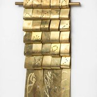 Shades Of Hope I-Gold Art Piece That Resembles A Blanket 