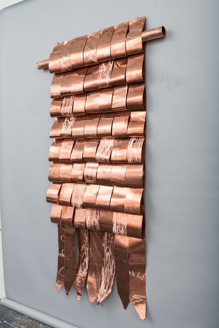 Bling Bling For All-Copper Art Piece That Resembles A Blanket 