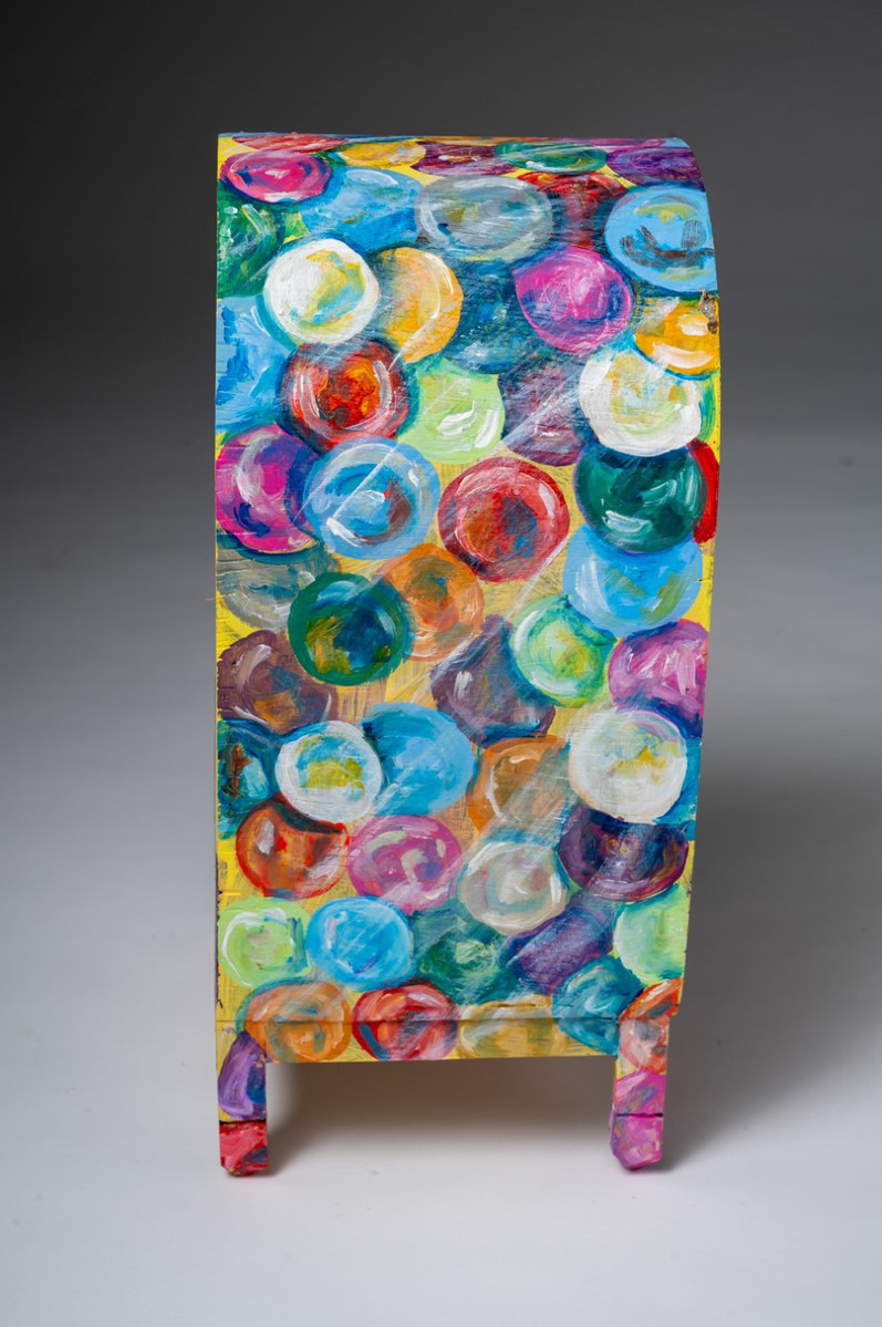 Bubble Gum Machine - Mailbox with Painted Bubble Gum of Various Colors