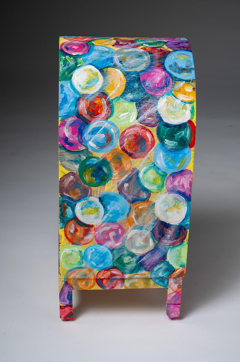 Bubble Gum Machine - Mailbox with Painted Bubble Gum of Various Colors