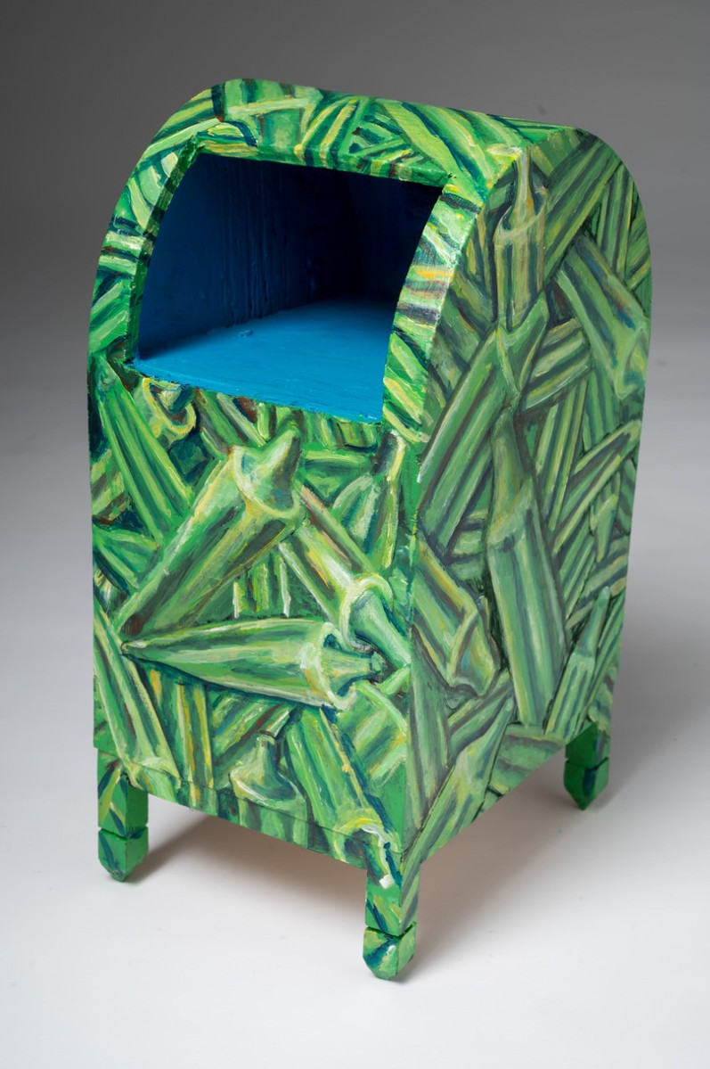 Okra-Mailbox with Painted Green Okra