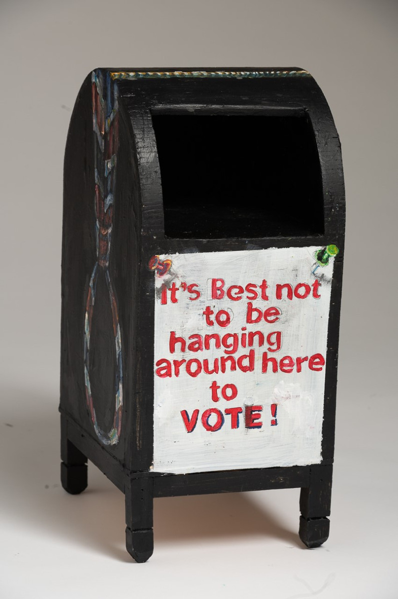  Conversation With The  Proud Boys - Black Mailbox with Red Writing On The Front