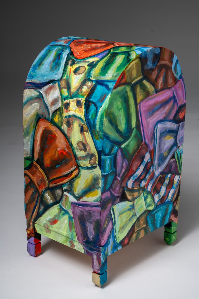 Bow Ties Side - Mailbox with Painted Bow Ties of Various Colors