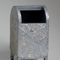 Aluminum - Silver Mailbox with Abstract Shapes