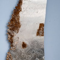 Mississippi- State of Mississippi Shape in Aluminum With Etched Abstract Ties.