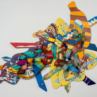 Moving Forward 83x107x9 Mixed Media on wood Ken and Cynthia PrincePrivate Commission Stone Mountain GA-Abstract Art Piece Mixed Media on Wood.  With Various Shapes And Warm Colors.
