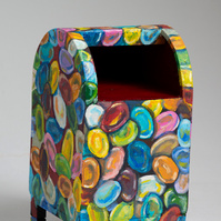 Jelly Beans - Mailbox with Painted Jelly Beans of Various Colors.