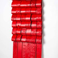 Dancing With Joy-Red Art Piece That Resembles A Blanket 