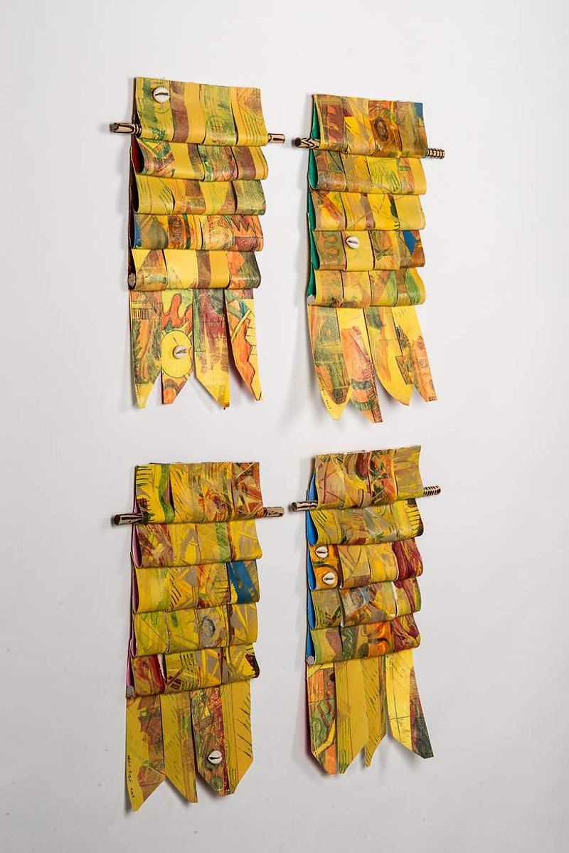 Blanket For 4 Little Girl- 4 Small Yellow Art Pieces That Resembles Blankets