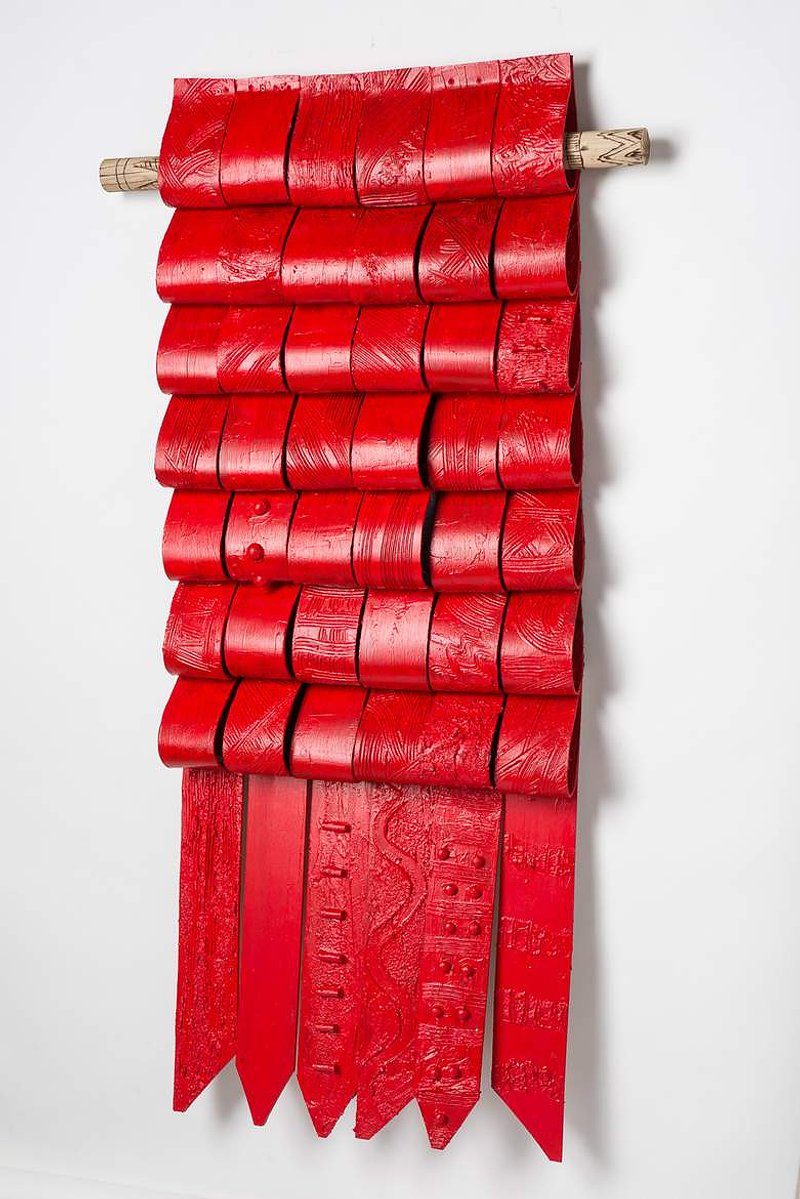 Dancing With Joy-Red Art Piece That Resembles A Blanket 