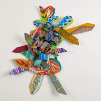 Can't Find My Way Home-Multicolored Abstract Art Piece Hung on A Wall With Various Shapes that Resembles Ties. The Ties are Bent in Various Ways. 