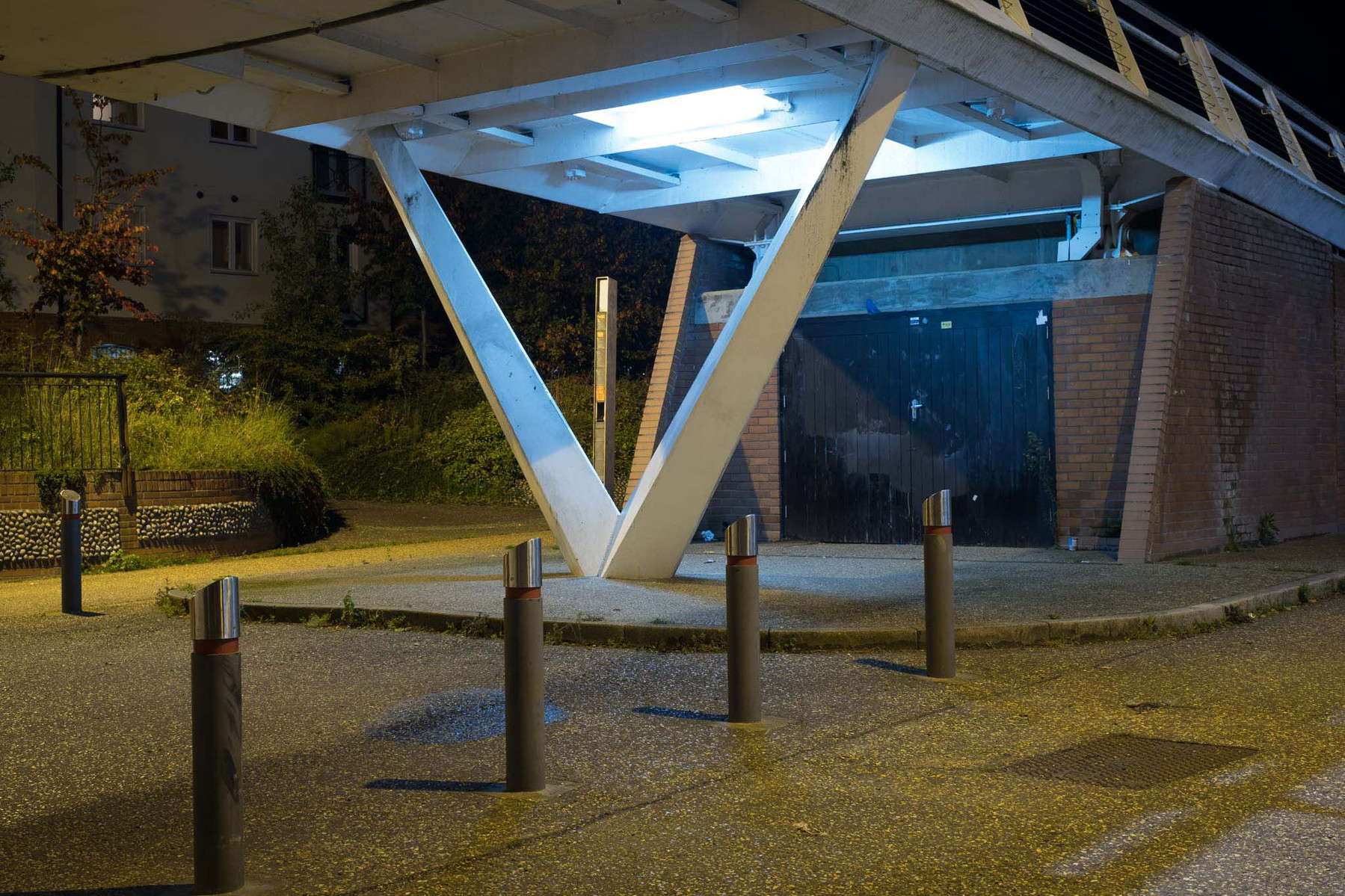 Underneath the Novi Sad Friendship Bridge on the river Wensum in Norwich