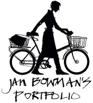Optimistic, elegant pictures of  people, gardens and cities by Jan Bowman
