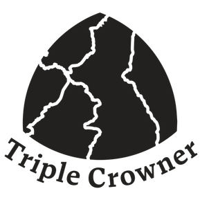 Black and white trail badge with 
