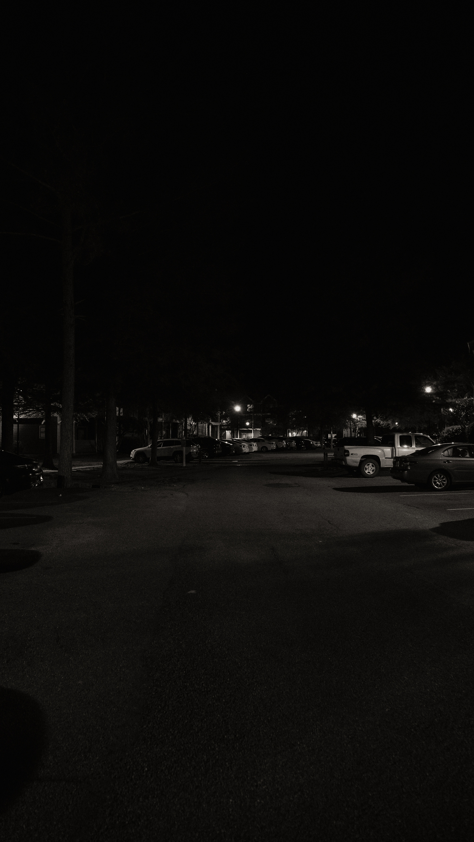 Parking lot at night.