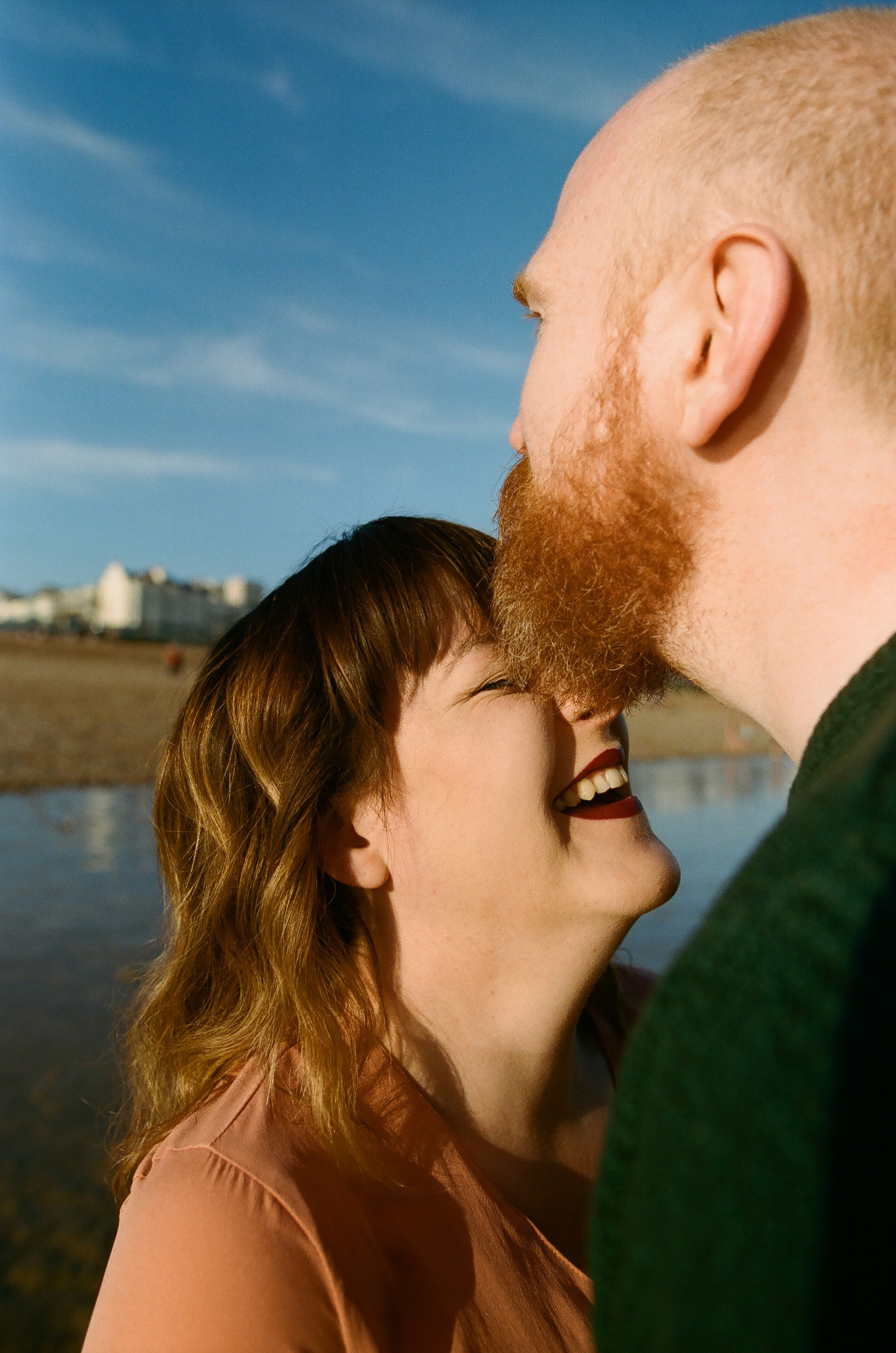 film photography couples love brighton beach UK