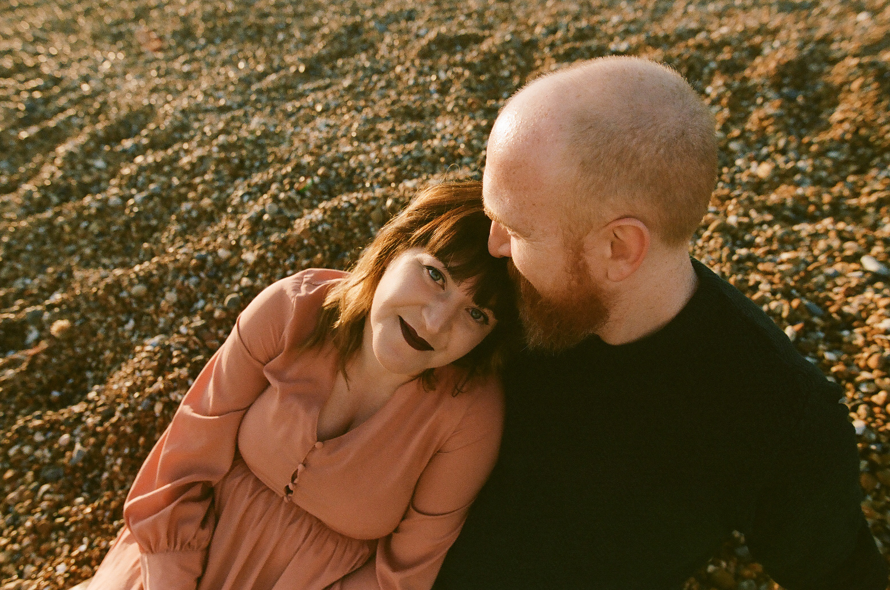 film photography couples love brighton beach UK