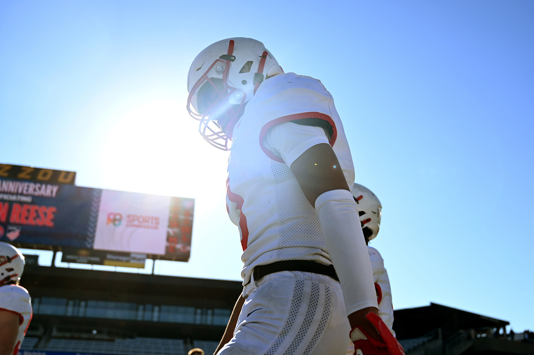 Seneca wide receiver Tyrone Harris walks off the field after losing the MSHSAA Class 3 championship to Blair Oaks on Saturday, Dec. 7, 2024 at Memorial Stadium in Columbia. Seneca was up two touchdowns late in the third quarter, but Blair Oaks scored 24