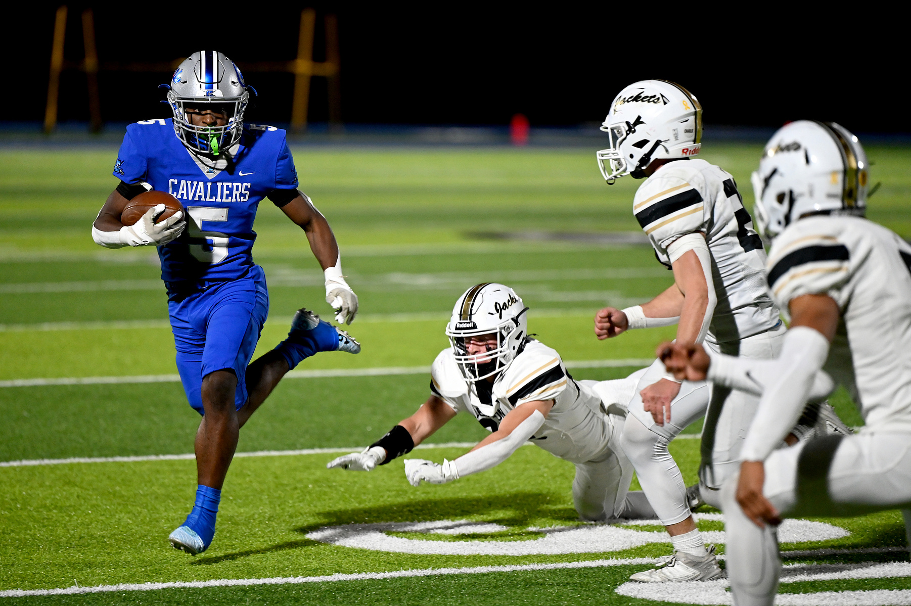 Capital City running back Robert Pates carries the football on Friday, Nov. 8, 2024 at Capital City High School in Jefferson City. The Capital City Cavaliers lost to the Lebanon Yellowjackets 24-44.