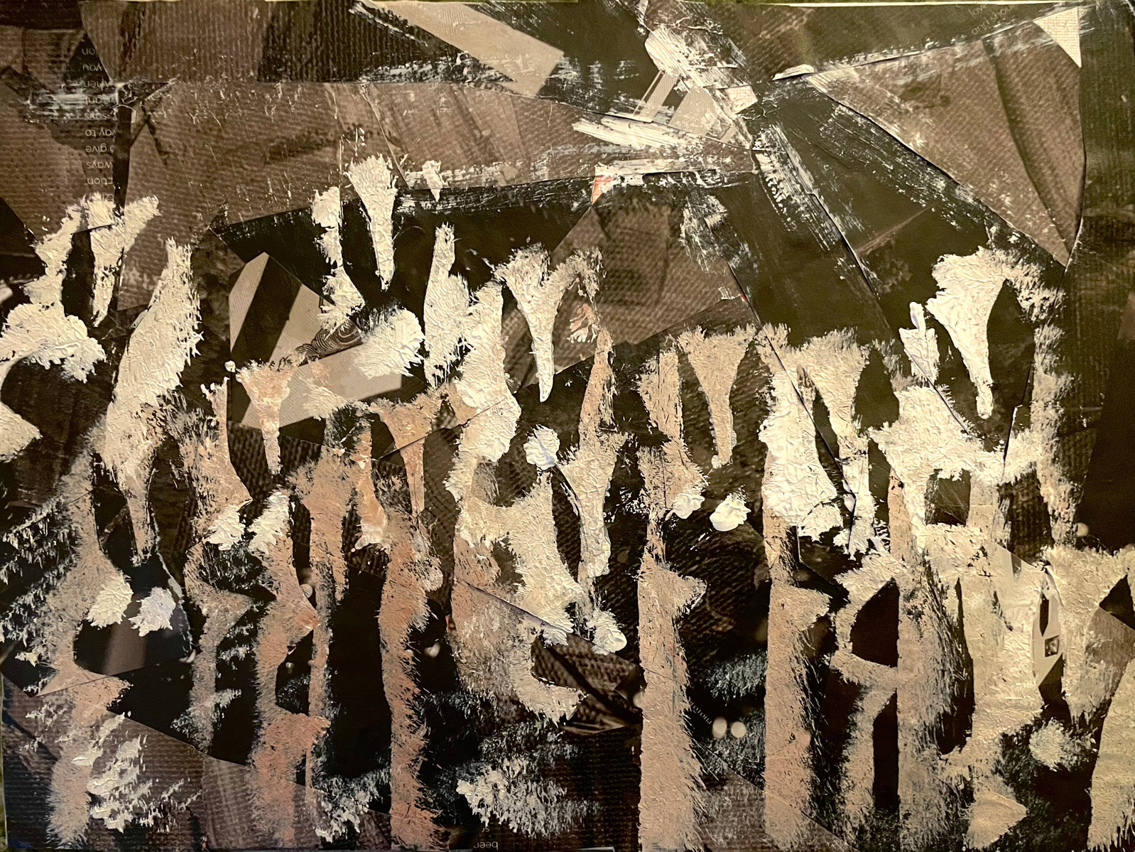 5X12 in magazine and paint collage on canvas