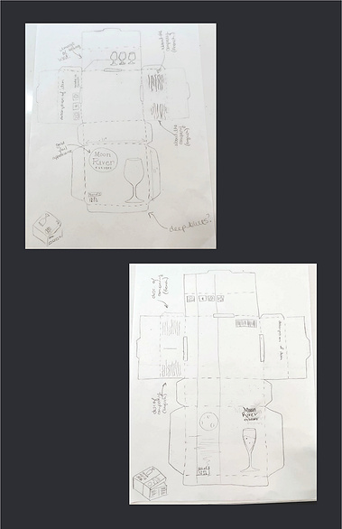 Some sketches of my idea for the packaging.