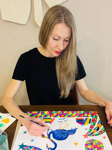 Elina Sondore Illustrations mandala, wings, pattern, animal, spiritual watercolor art.
