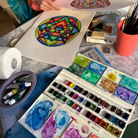 Elina Sondore Illustartions. Wings, animal, mandala watercolor art.