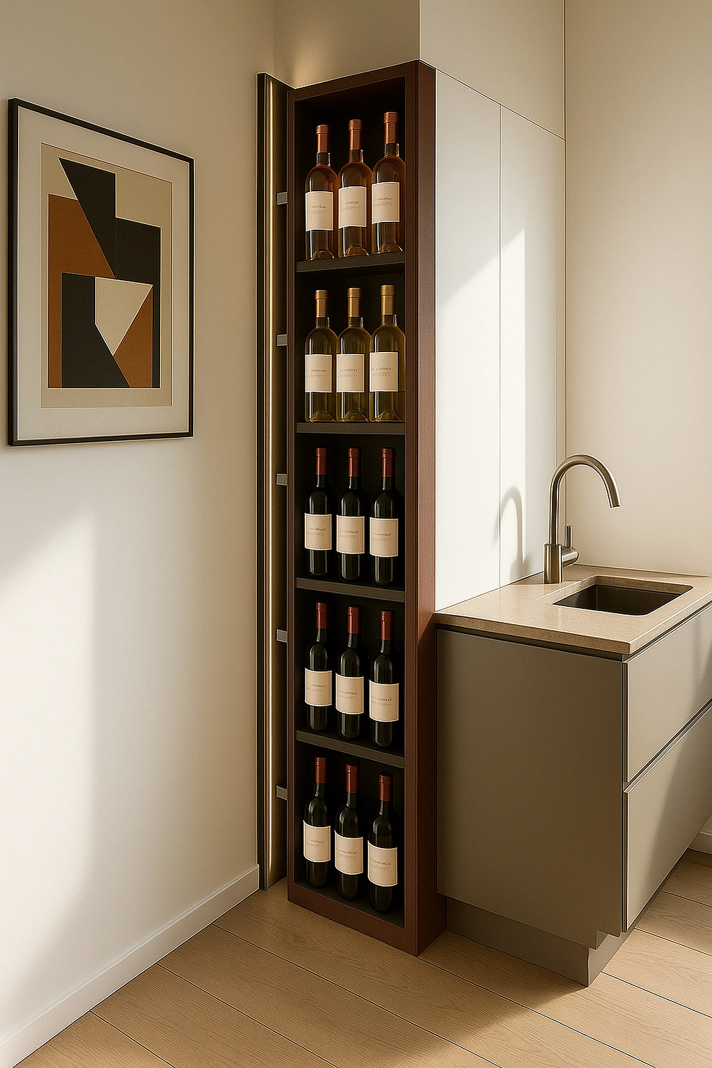 Elegant wine bottle rack