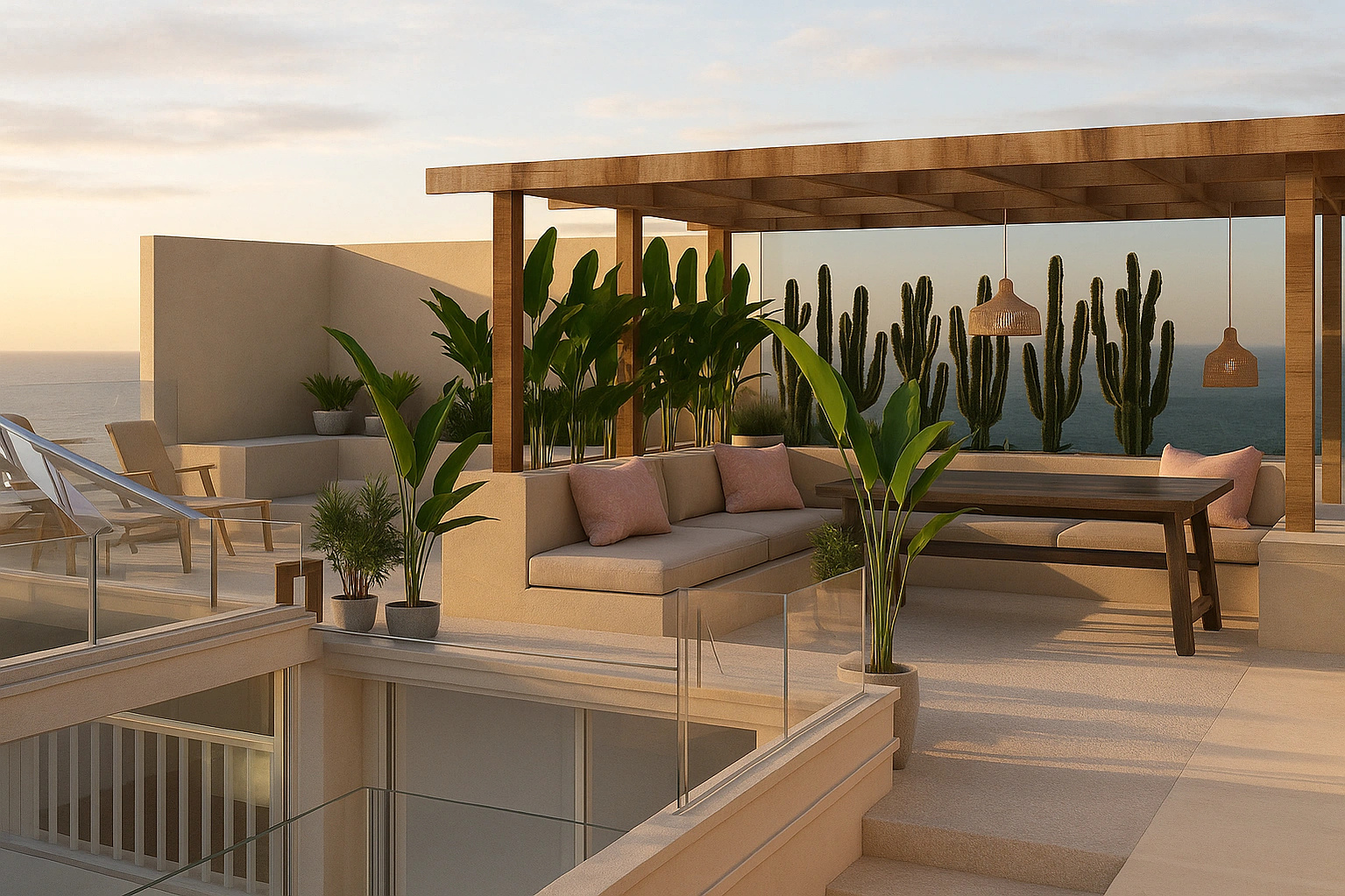 Riad terrace lounging area