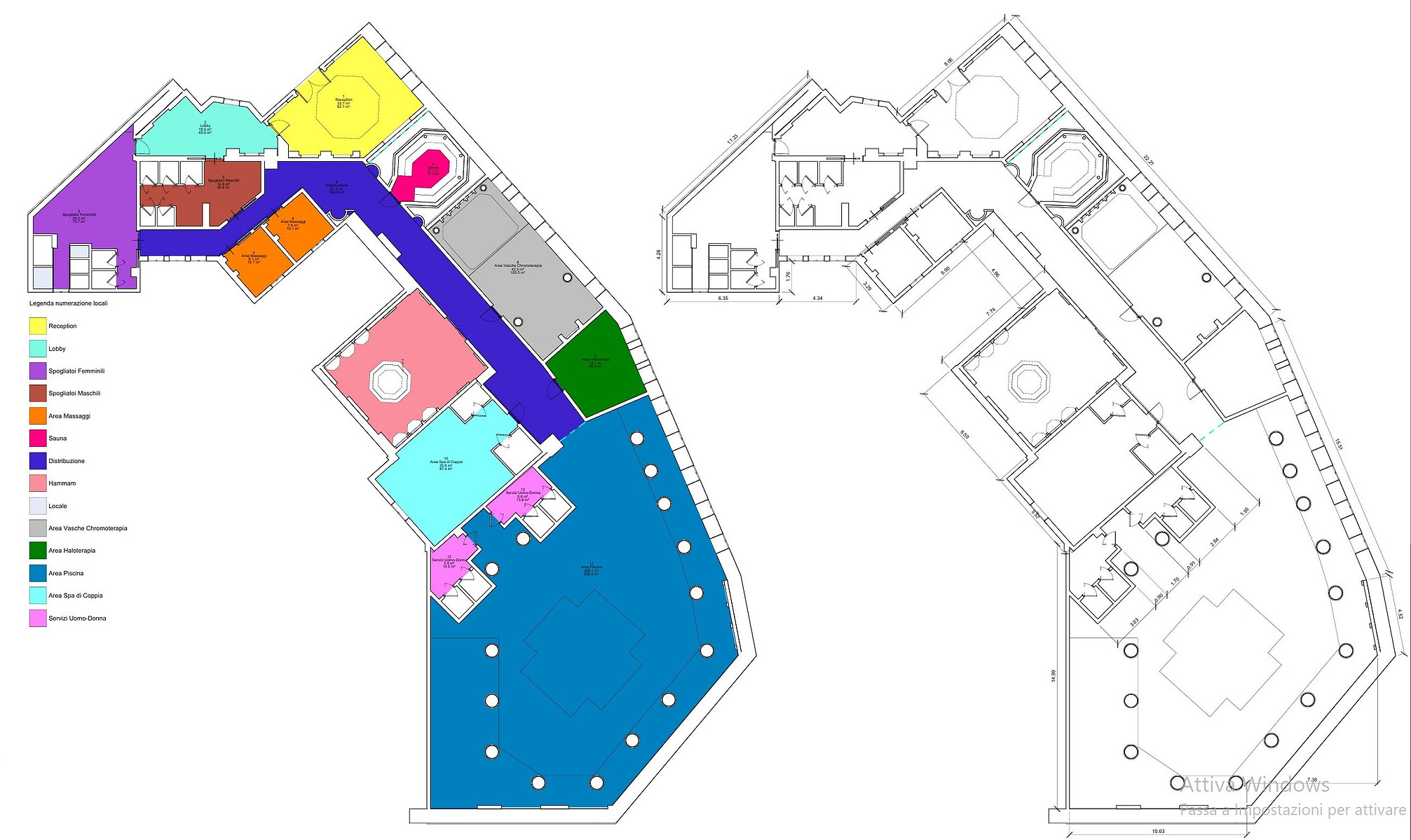 Area division floor plan - general layout