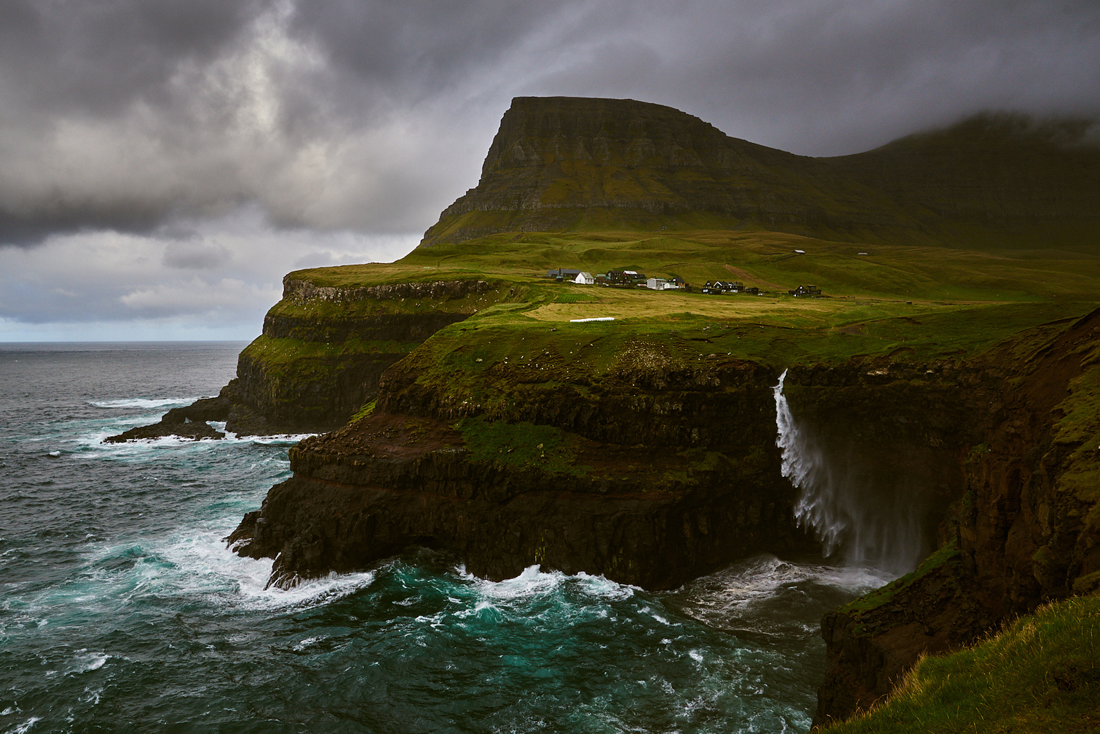 Famous view and vantage point with a spectacular sky and wind