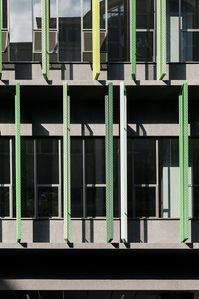 Facade details of One Tannery Lane building designed by Goy Architects.