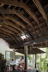 Timber ceiling structure of a house and studio designed by a21studio.