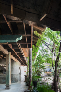Timber ceiling structure of a house and studio designed by a21studio.