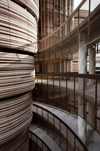 The entrance to NTU Learning Hub in Singapore designed by Heatherwick Studio.