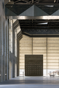 Perforated walls and curtain wall detail of the Research and Testing Complex of Kashiwanoha Campus in Chiba, Japan. It is designed by Imai Laboratory from Tokyo University.