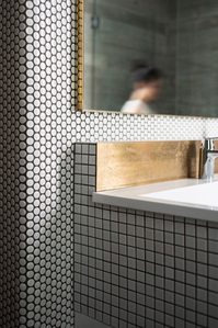 Bathroom detail of the Gotto House designed by Formwerkz Architects.