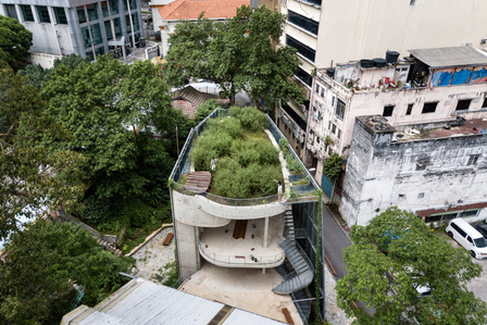 Aerial view of the roof of the Godown in Kuala Lumpur designed by Linghao Architects.