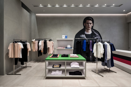 The interior of CK Calvin Klein outlet in Marina Bay Sands Shoppes, Singapore.