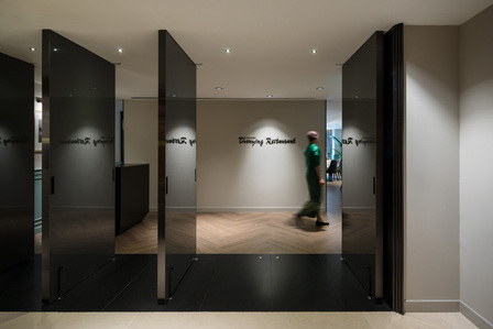 The entrance to Thanying restaurant at the Amara Hotel Singapore designed by Knots.

