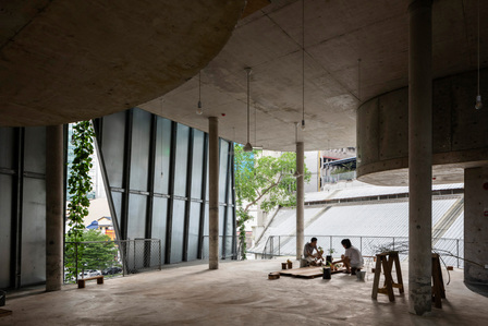 Natural ventilated open space of the Godown in Kuala Lumpur designed by Linghao Architects.