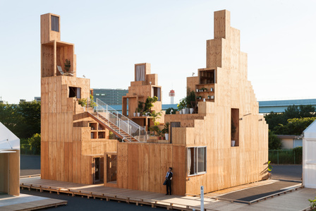 Pavilion designed by Sou Fujimoto in collaboration with Daito Trust Construction for House Vision 2 Exhibition held in 2016 in Tokyo, Japan. It is called the "Rental Space Tower".